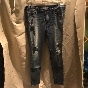NWOT Abercrombie & Fitch Ripped Blue Skinny Jeans